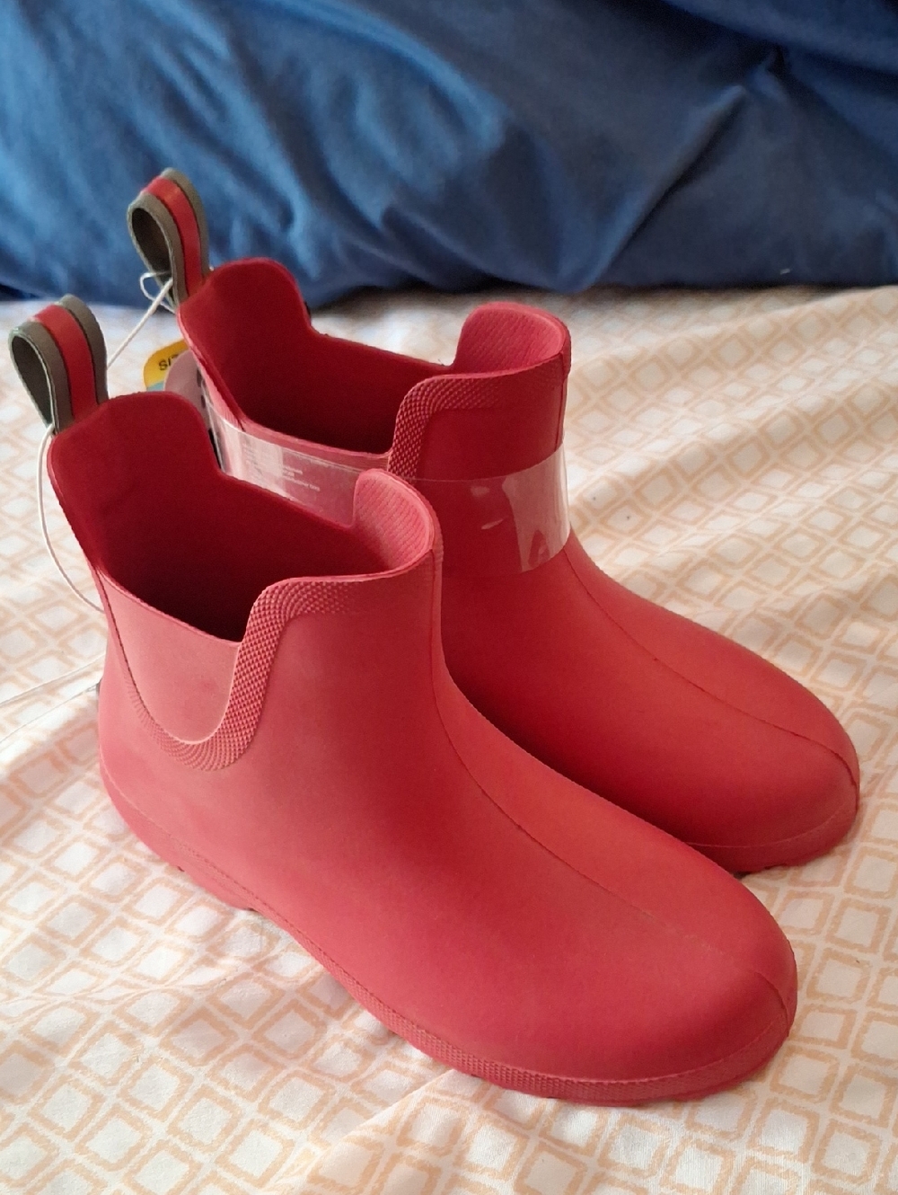 Totes - Red Waterproof Ankle Rain Boots